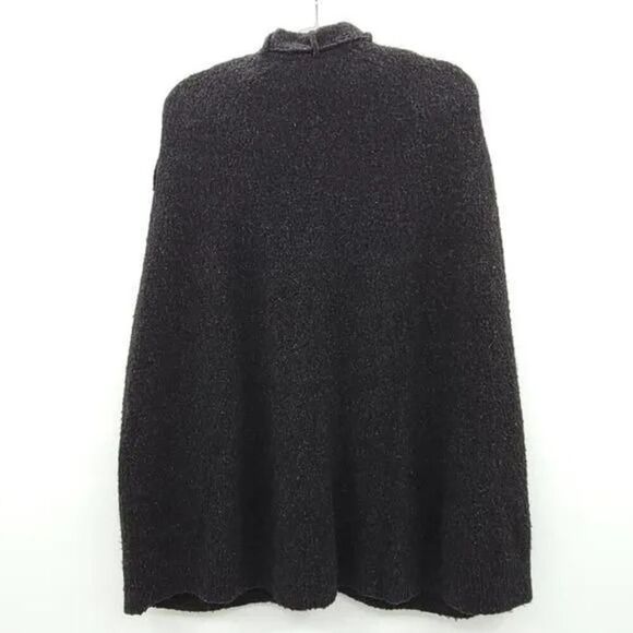 BCBGMAXAZRIA Black Gray Poncho Sweater Jacket Size M - Picture 2 of 10